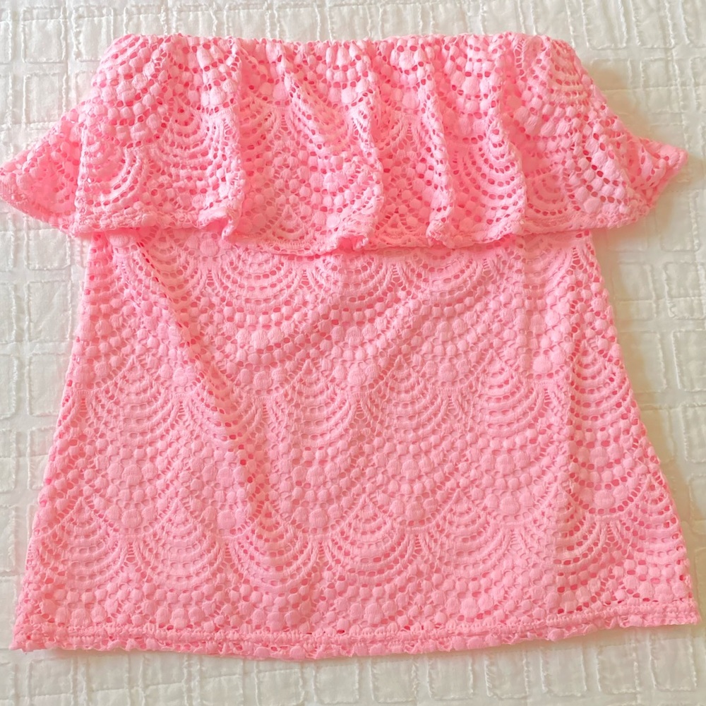 SOLD Pink Strapless Lilly Pulitzer top